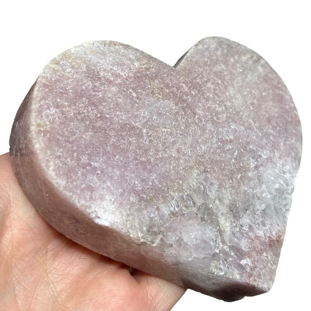 Pink Amethyst Druzy Heart Crystal Display Statement Piece Gift with Stand - Picture 10 of 11